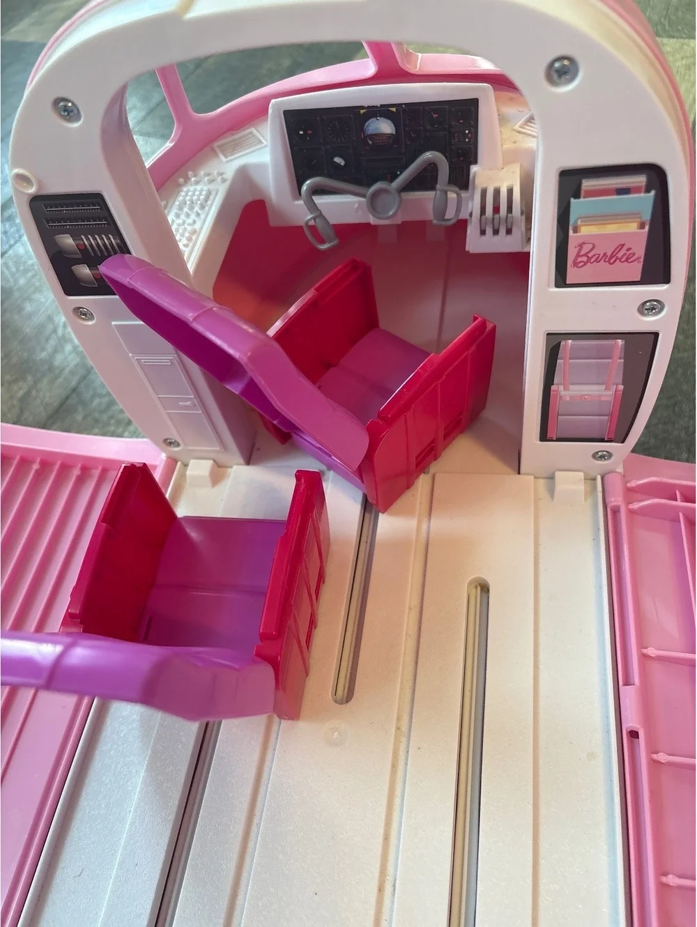 Vintage Large 1999 Mattle Barbie Pink Play set Airplane Toy Fold Out Girls Kids
